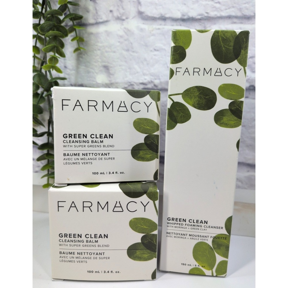 NEW LOT 3🌿Farmacy Cleansing Green Clean Makeup Remover Balm Whipped Foaming